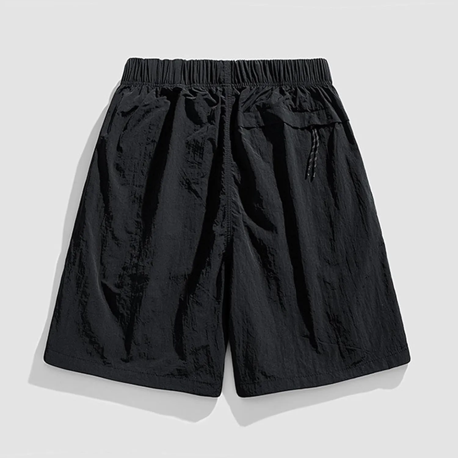 Quick Dry Men's Athletic Shorts Elastic Waist Relaxed Fit Casual Shorts Solid Lightweight Running Workout Shorts