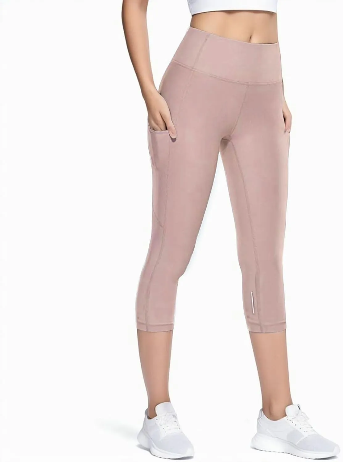 Reflective Womens Tights and Leggings Elastic Capri Girl Tights Cropped Skimpy High Waisted Yoga Pants Girls Leggings