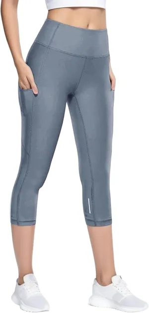 Reflective Womens Tights and Leggings Elastic Capri Girl Tights Cropped Skimpy High Waisted Yoga Pants Girls Leggings