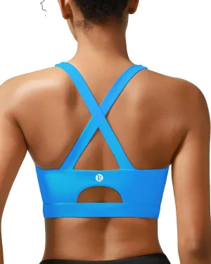 RUNNING GIRL Sports Bra for Women High Support Molded Cup Strappy Running Sports Bras Workout Sports Bra