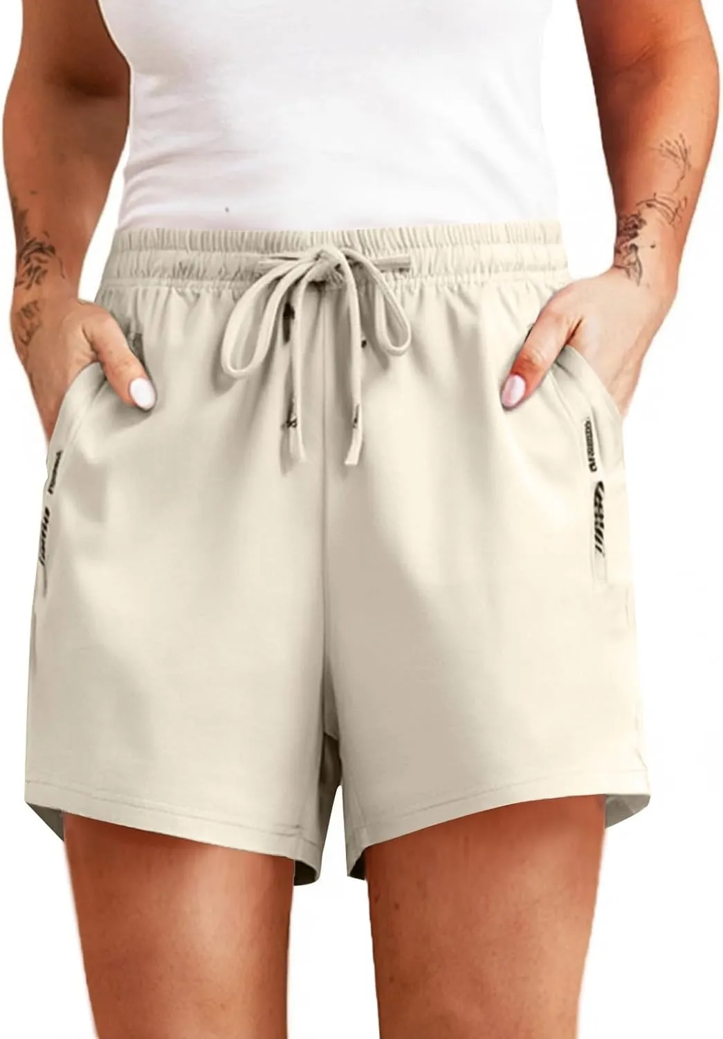 Running Shorts for Women Casual Summer Drawstring Beeswan Stretch Shorts Baggy Quick Dry Hiking Shorts with Pockets