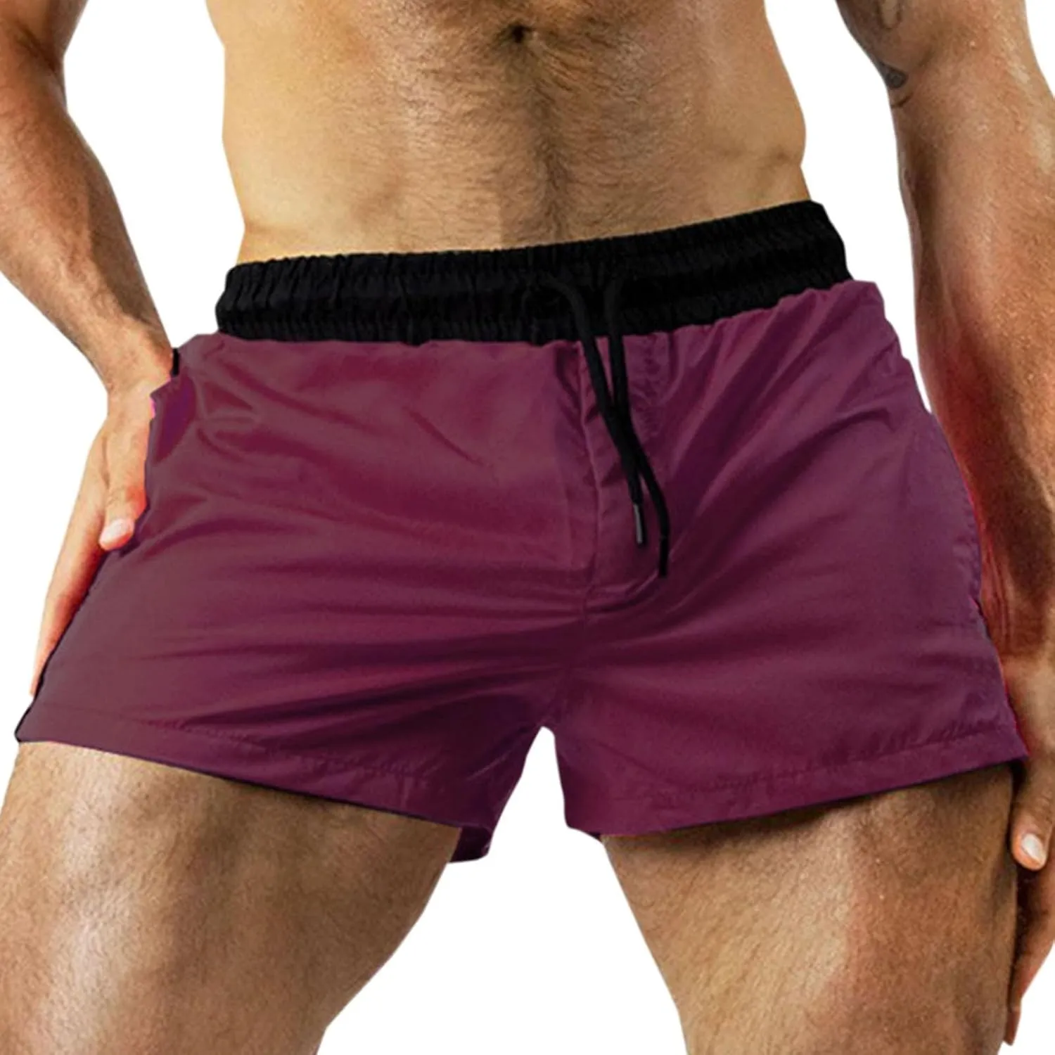 Running Shorts Men Casual Summer Shorts Quick Dry Athletic Shorts Elastic Waist Drawstring Shorts Loose Gym Shorts