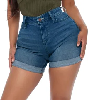 Rvidbe Jean Shorts Womens Teen Girls Casual Summer High Waisted Stretchy Rolled Hem Tassels Denim Shorts with Pockets Jean Shorts for Women Shorts for Women Casual Summer