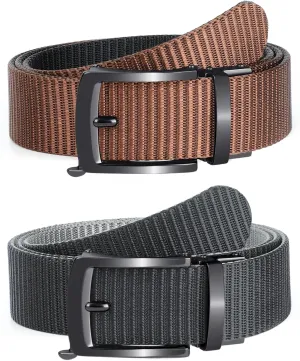 SANSTHS 2 Pack Mens Belts Golf Belt, Tactical Work Belt Web Nylon Ratchet Belts for Men
