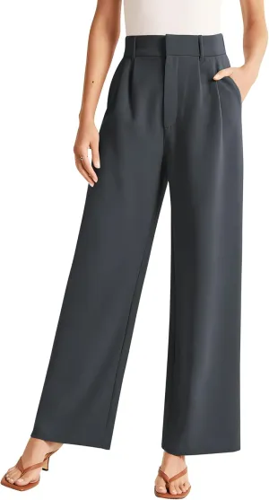 Sarin Mathews High Waisted Wide Leg Pants for Women Casual Work Dress Pant Palazzo Long Business Trousers with Pockets