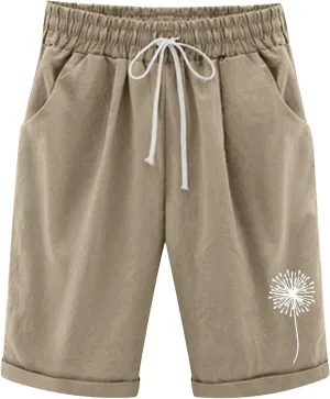 sdbrld Bermuda Shorts for Women,Womens Bermuda Shorts Casual Summer Drawstring Shorts High Waisted Cotton Athletic Shorts