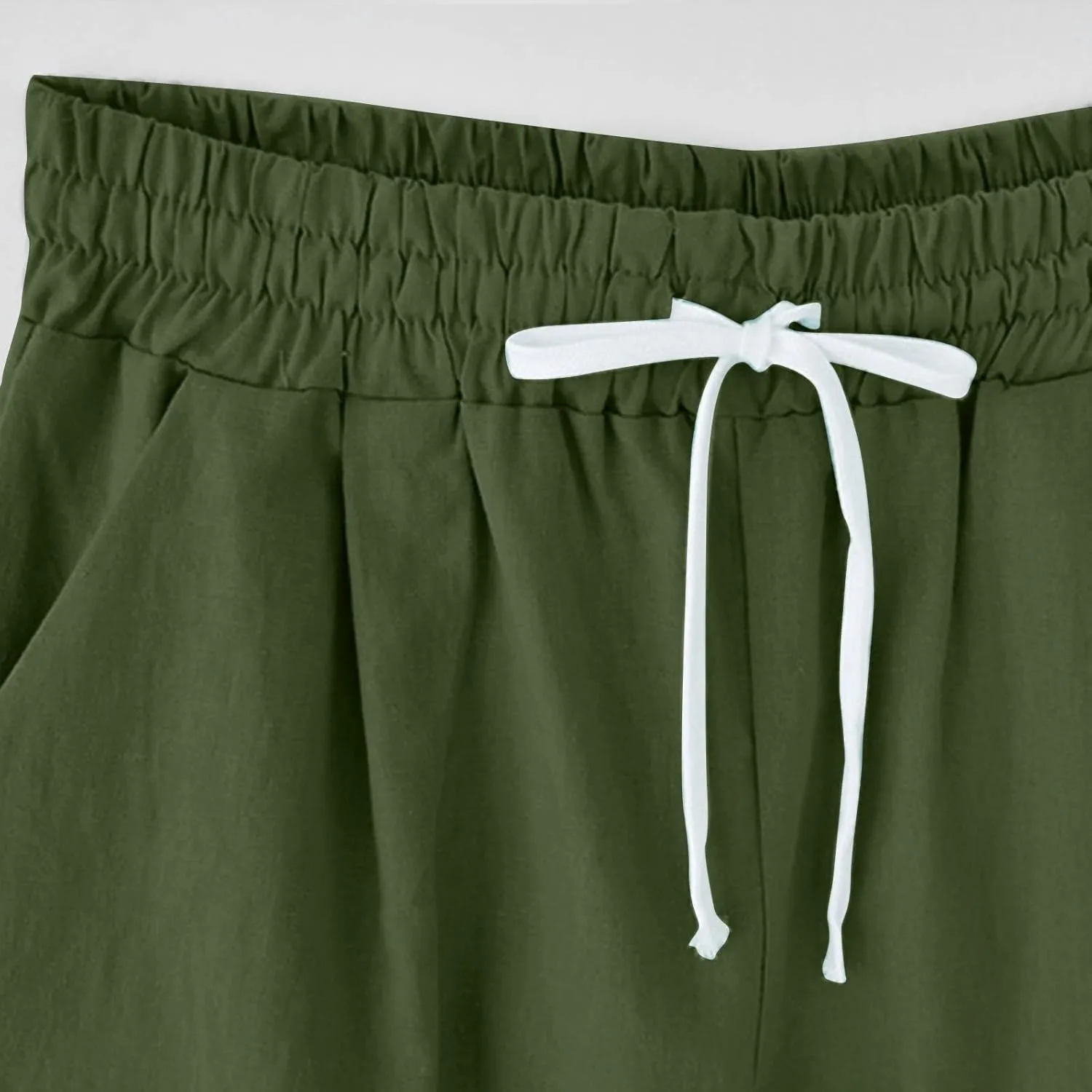 sdbrld Bermuda Shorts for Women,Womens Bermuda Shorts Casual Summer Drawstring Shorts High Waisted Cotton Athletic Shorts