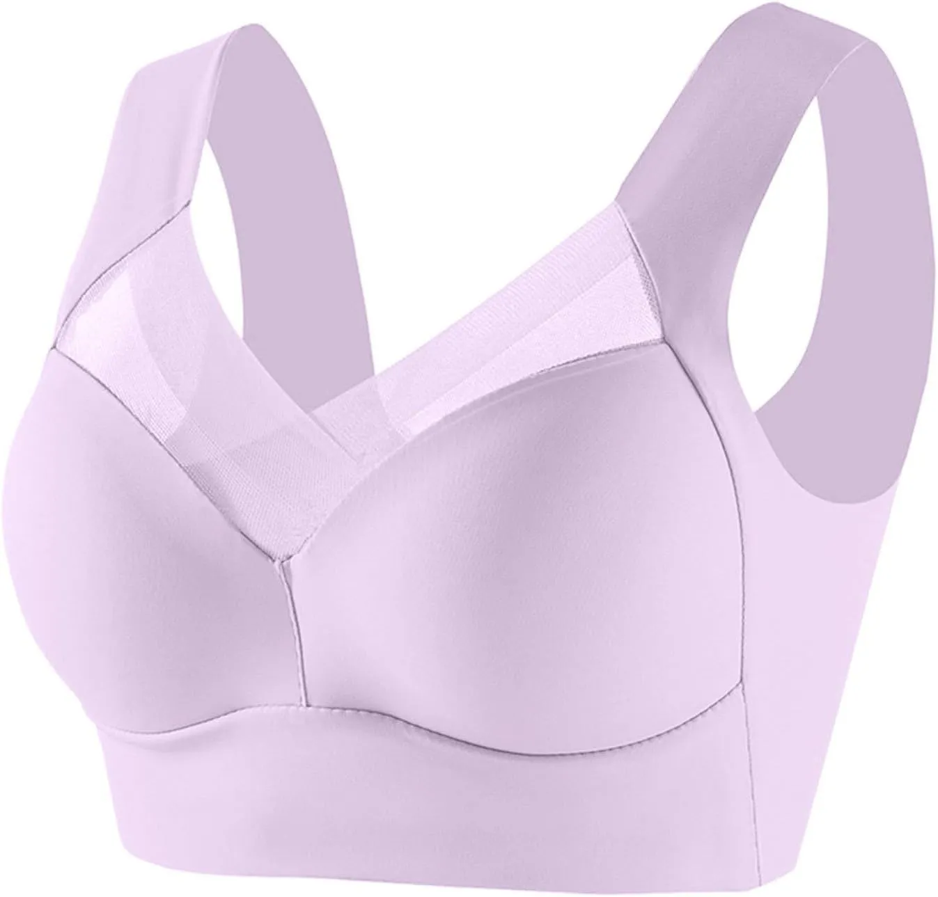 Seamless Sexy Push Up Bras for Older Women Wireless Posture Correcting Bra with Support Bra for Seniors