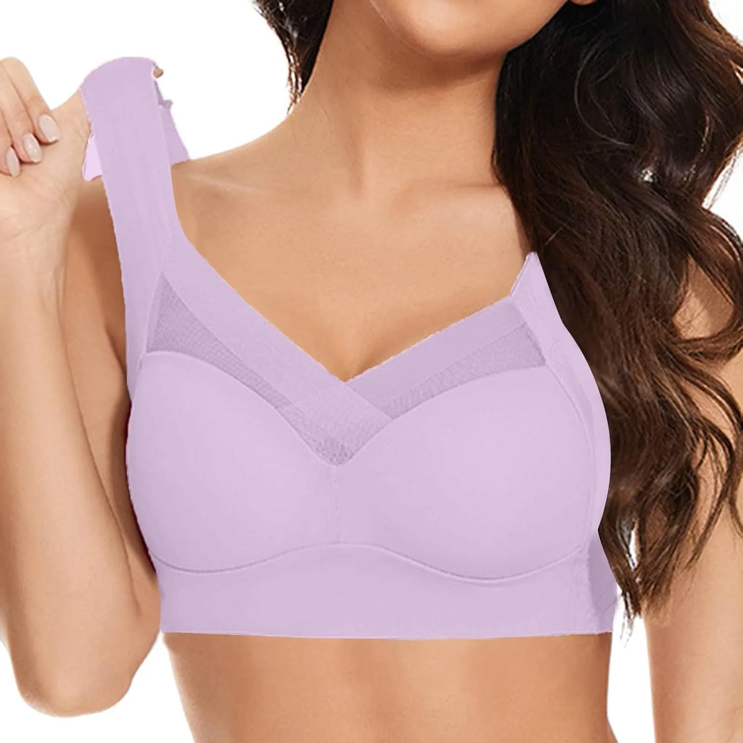 Seamless Sexy Push Up Bras for Older Women Wireless Posture Correcting Bra with Support Bra for Seniors