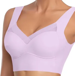 Seamless Sexy Push Up Bras for Older Women Wireless Posture Correcting Bra with Support Bra for Seniors