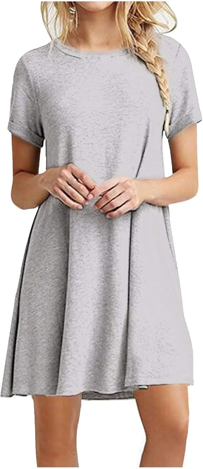 Shirt Dresses for Women A-Line Short Sleeve Polka Dots Mini Sundress 2025 Vacation Casual Beach Summer Dresses
