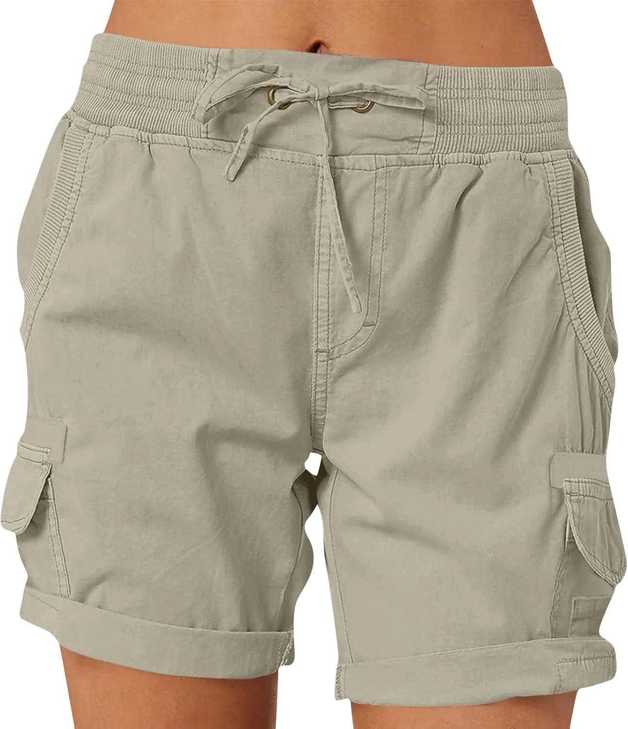 Shorts for Women Summer Y2k High Waisted Stretch Cargo Shorts with Pockets 7 Inch Lightweight Outdoor Hiking Shorts