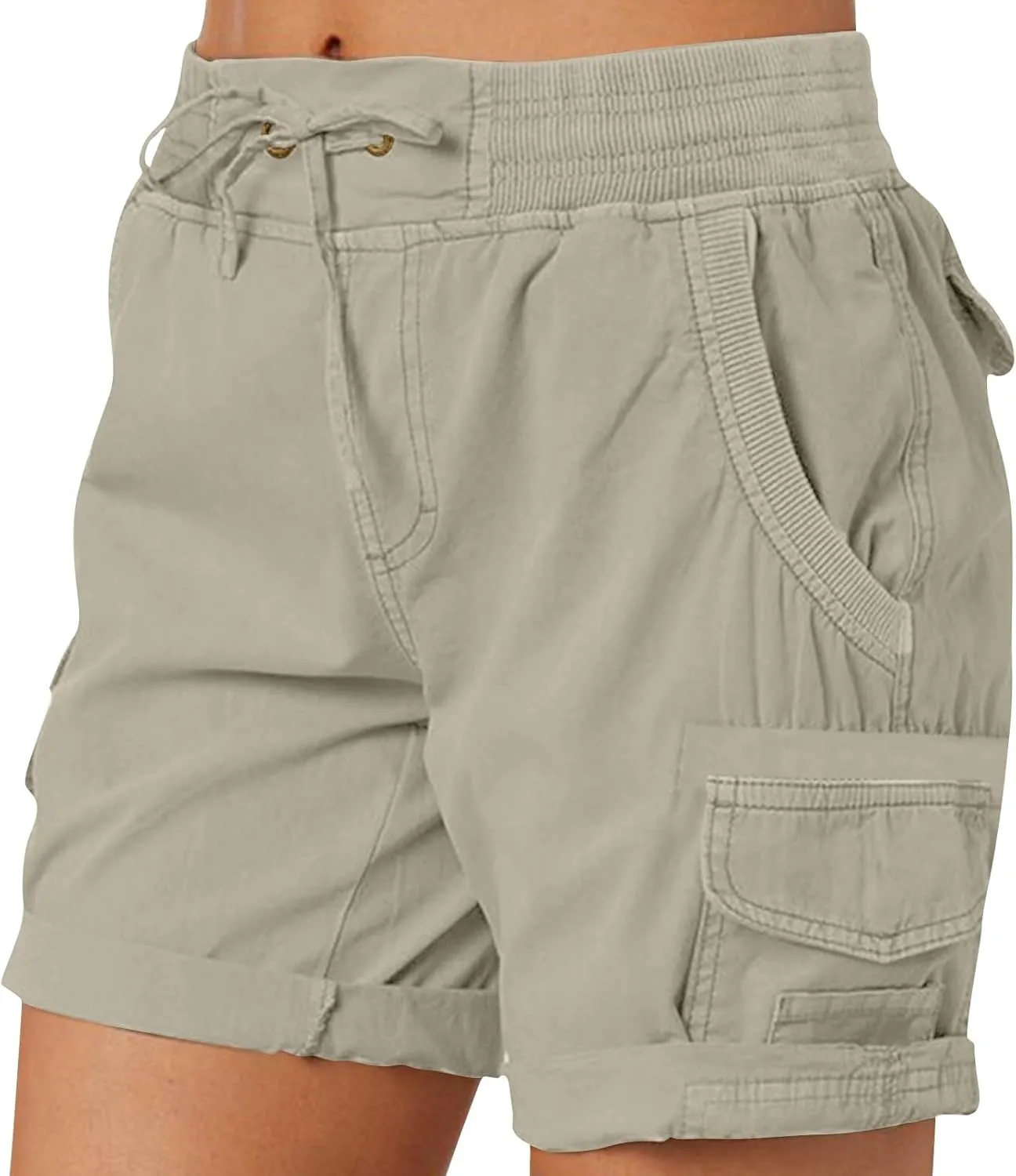 Shorts for Women Summer Y2k High Waisted Stretch Cargo Shorts with Pockets 7 Inch Lightweight Outdoor Hiking Shorts