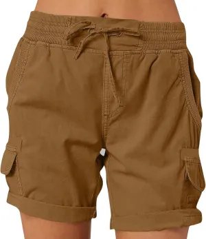 Shorts for Women Summer Y2k High Waisted Stretch Cargo Shorts with Pockets 7 Inch Lightweight Outdoor Hiking Shorts