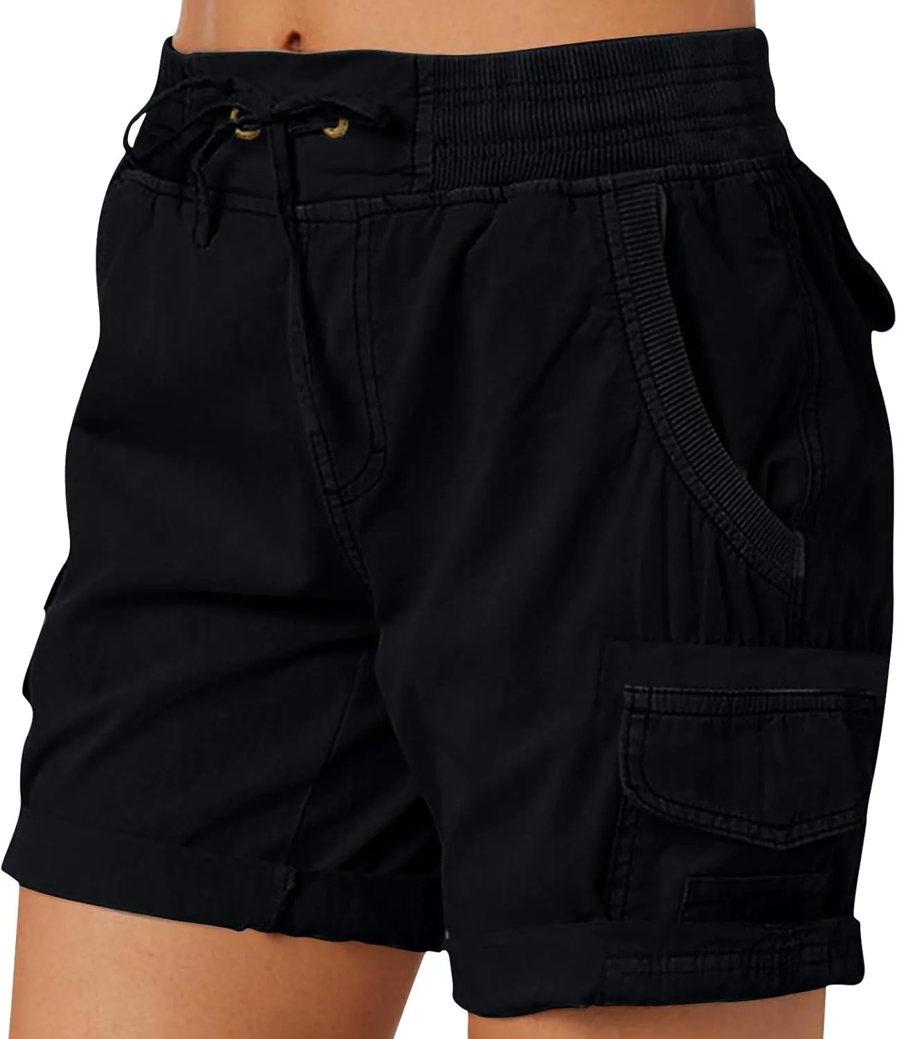 Shorts for Women Summer Y2k High Waisted Stretch Cargo Shorts with Pockets 7 Inch Lightweight Outdoor Hiking Shorts
