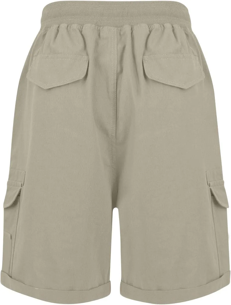 Shorts for Women Summer Y2k High Waisted Stretch Cargo Shorts with Pockets 7 Inch Lightweight Outdoor Hiking Shorts