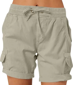 Shorts for Women Summer Y2k High Waisted Stretch Cargo Shorts with Pockets 7 Inch Lightweight Outdoor Hiking Shorts