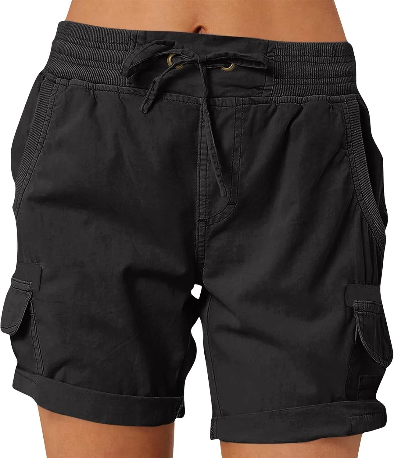 Shorts for Women Summer Y2k High Waisted Stretch Cargo Shorts with Pockets 7 Inch Lightweight Outdoor Hiking Shorts