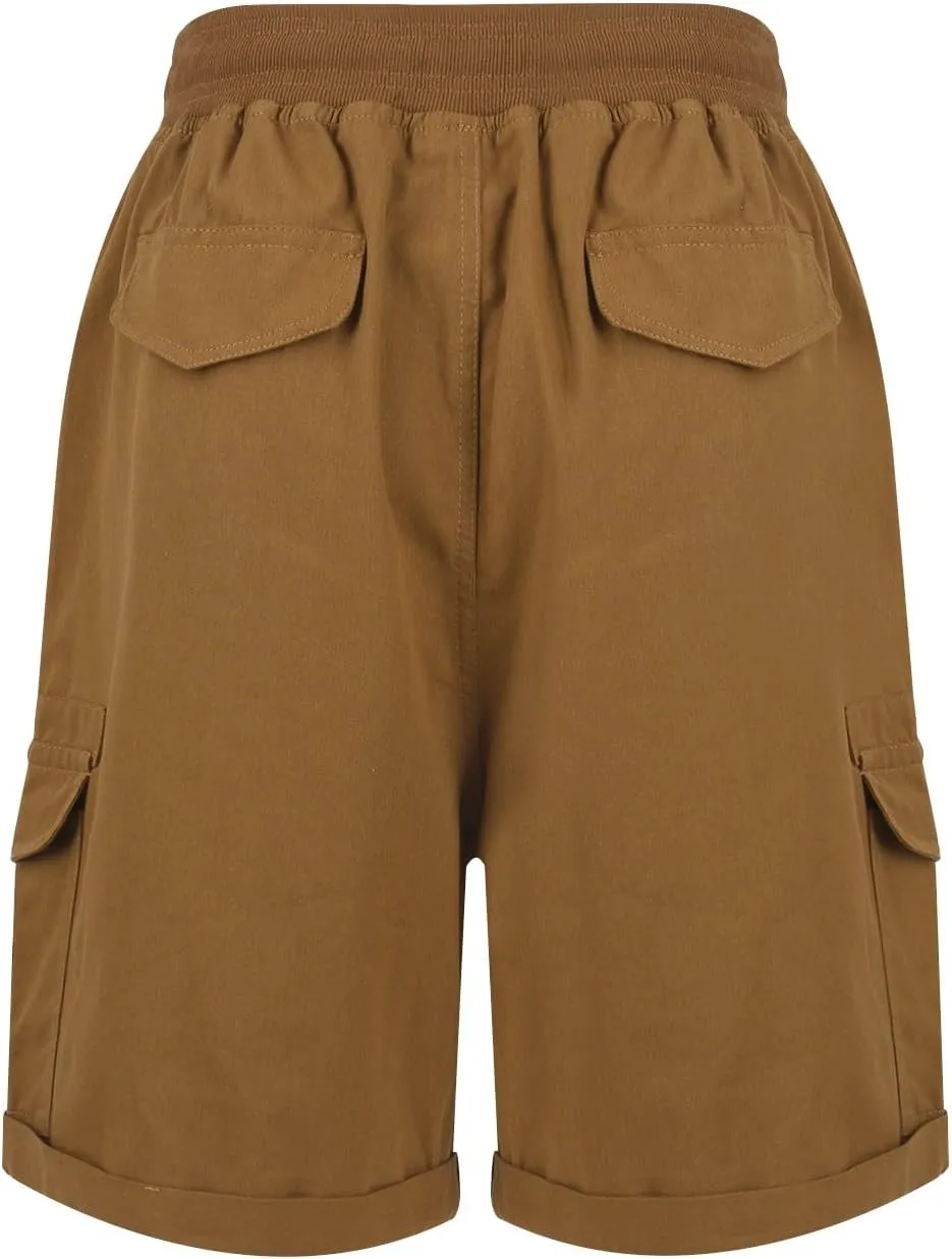 Shorts for Women Summer Y2k High Waisted Stretch Cargo Shorts with Pockets 7 Inch Lightweight Outdoor Hiking Shorts