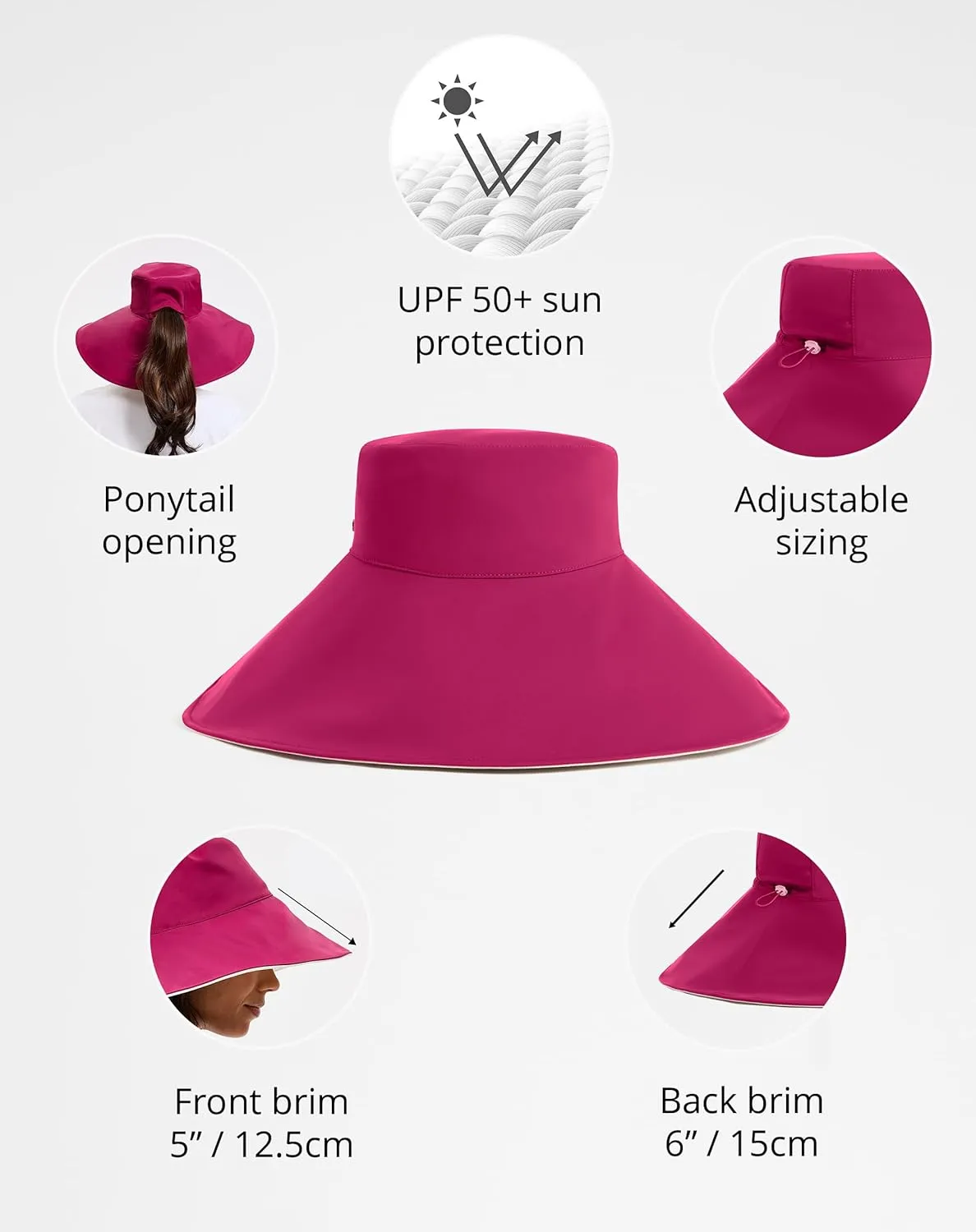 Solbari Ultra Wide Brim Sun Hat UPF50  Packable UV Sun Protection Hats with Full Coverage Brim