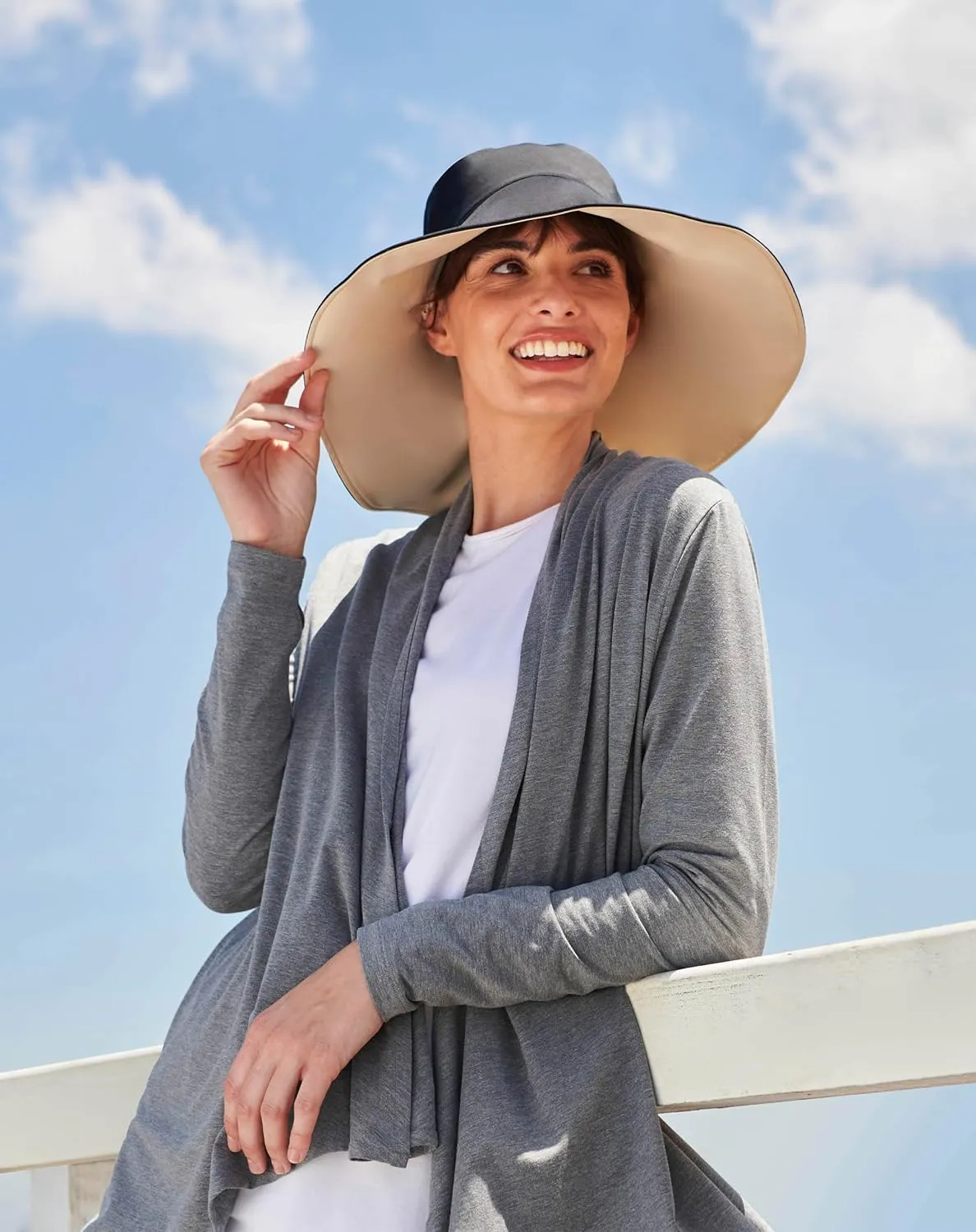 Solbari Ultra Wide Brim Sun Hat UPF50  Packable UV Sun Protection Hats with Full Coverage Brim