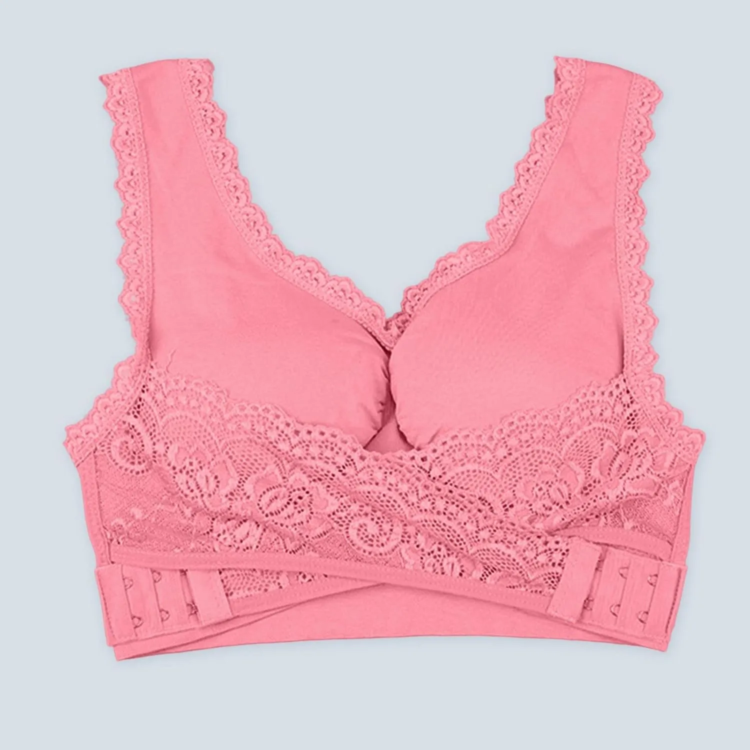 Sports Bras for Women Front Criss Cross Bras Side Buckle Lace Sports Bras Wireless Push Up Seamless Bra with Removable Pad