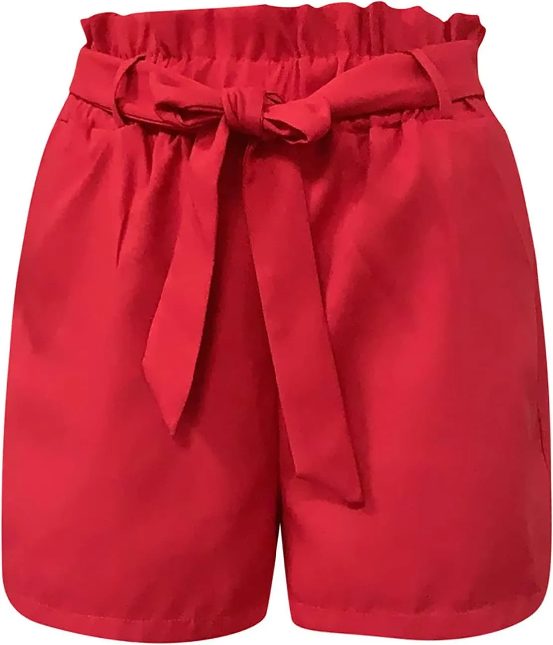 Summer Casual Shorts Women Stretchy Drawstring Pleated Ruffle High Waisted Shorts Womens Dressy Trendy Work Shorts