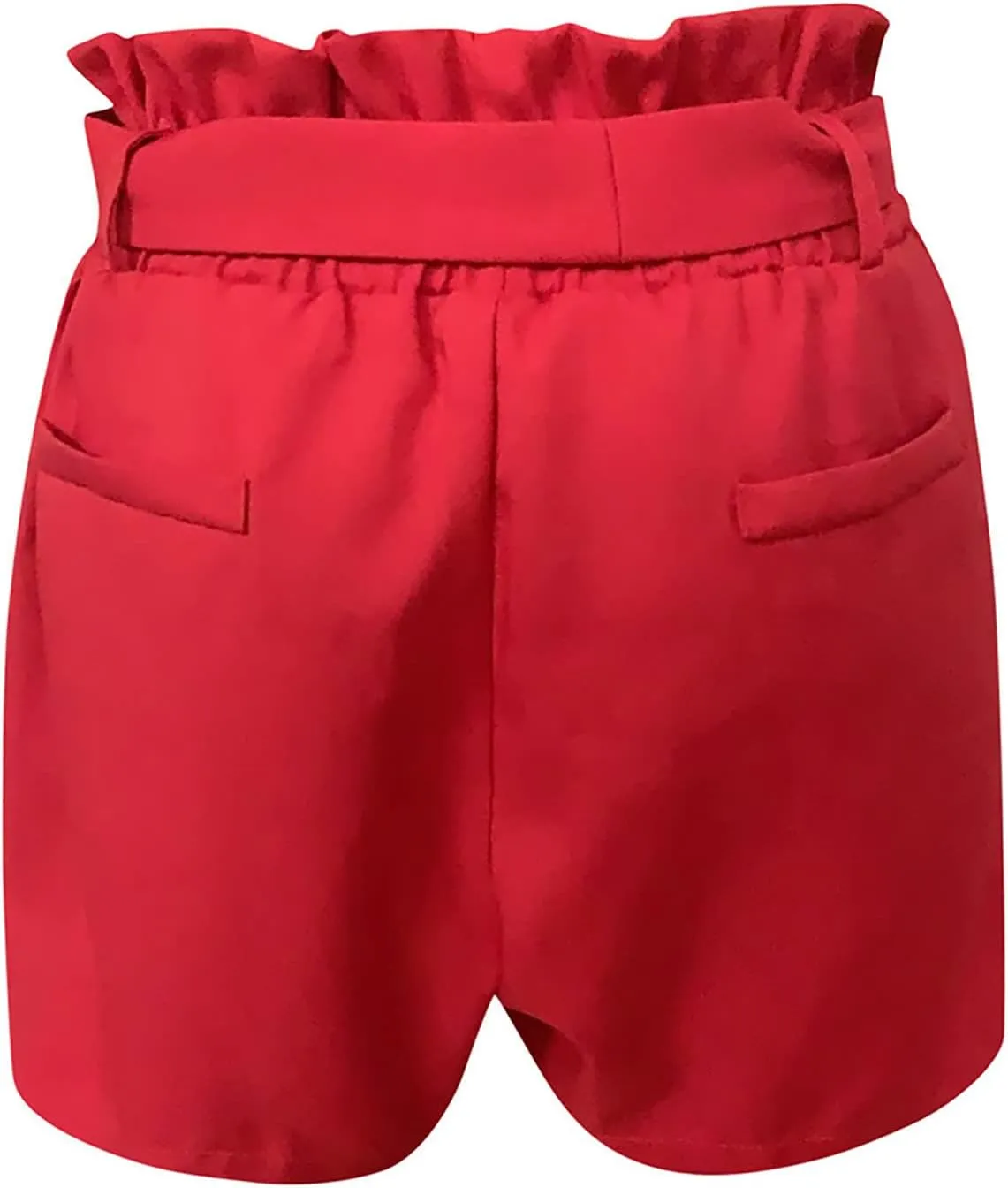 Summer Casual Shorts Women Stretchy Drawstring Pleated Ruffle High Waisted Shorts Womens Dressy Trendy Work Shorts