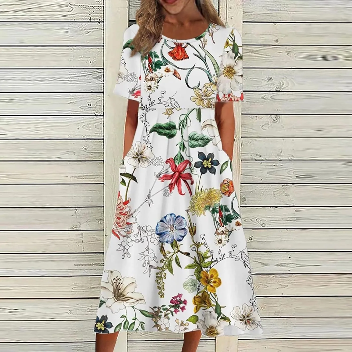 Summer Dresses for Women 2024 Womens Button Down Shirt Dress Short Puffy Sleeve Tiered Ruffle Flowy Long Maxi Dresses