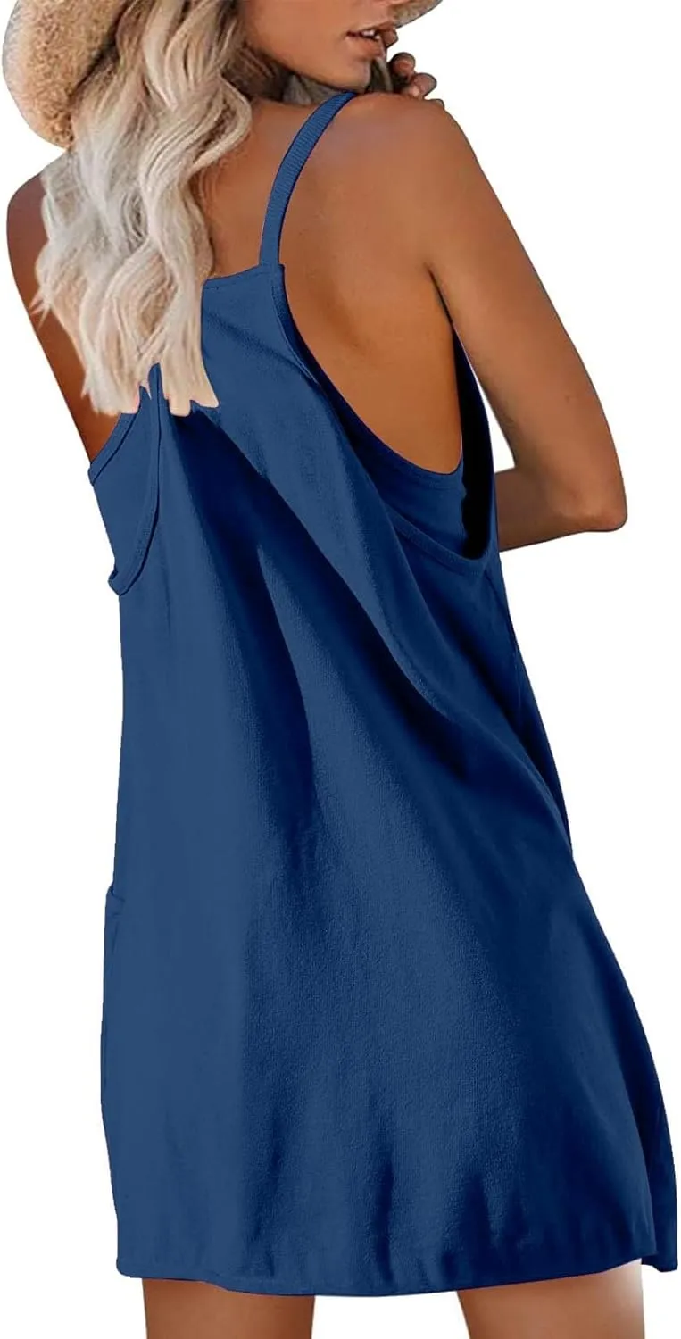 Summer Dresses for Women 2025 Casual Loose Boho Plus Size Dresses Prom Beach Sleeveless Short Tennis Athletic Outfits