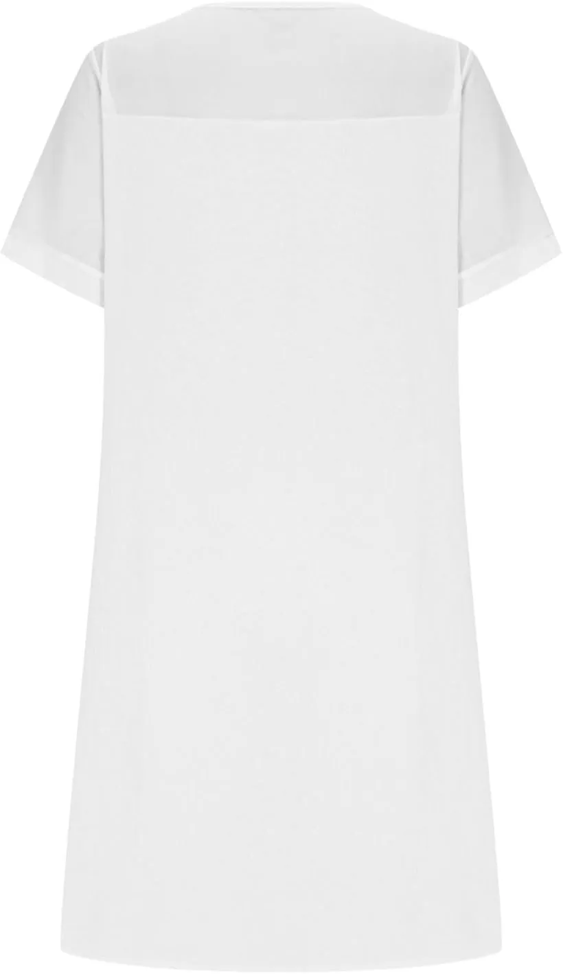Summer Dresses for Women 2025 Short Sleeve Crewneck Casual Shirt Dress Spring Flowy Sun Dress