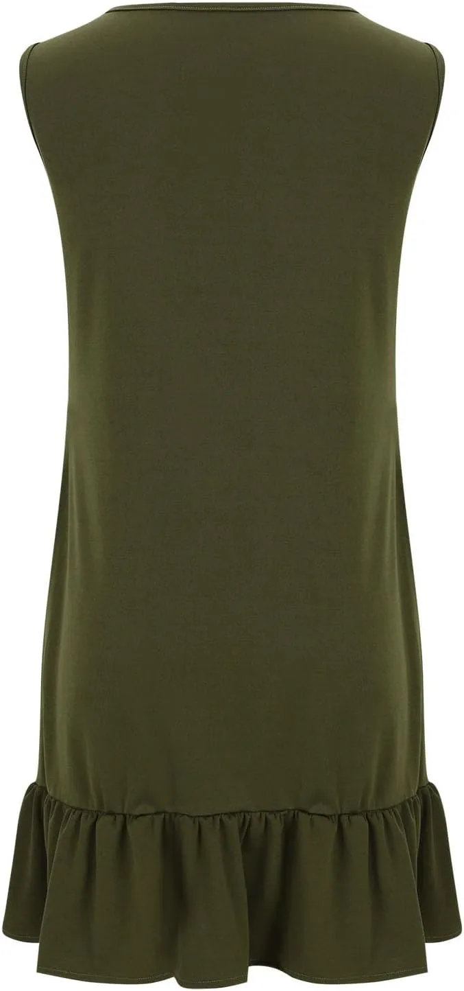 Summer Dresses for Women 2025 Sleeveless Crewneck Flowy Short Dress Trendy Graphic Loose Fit Dress