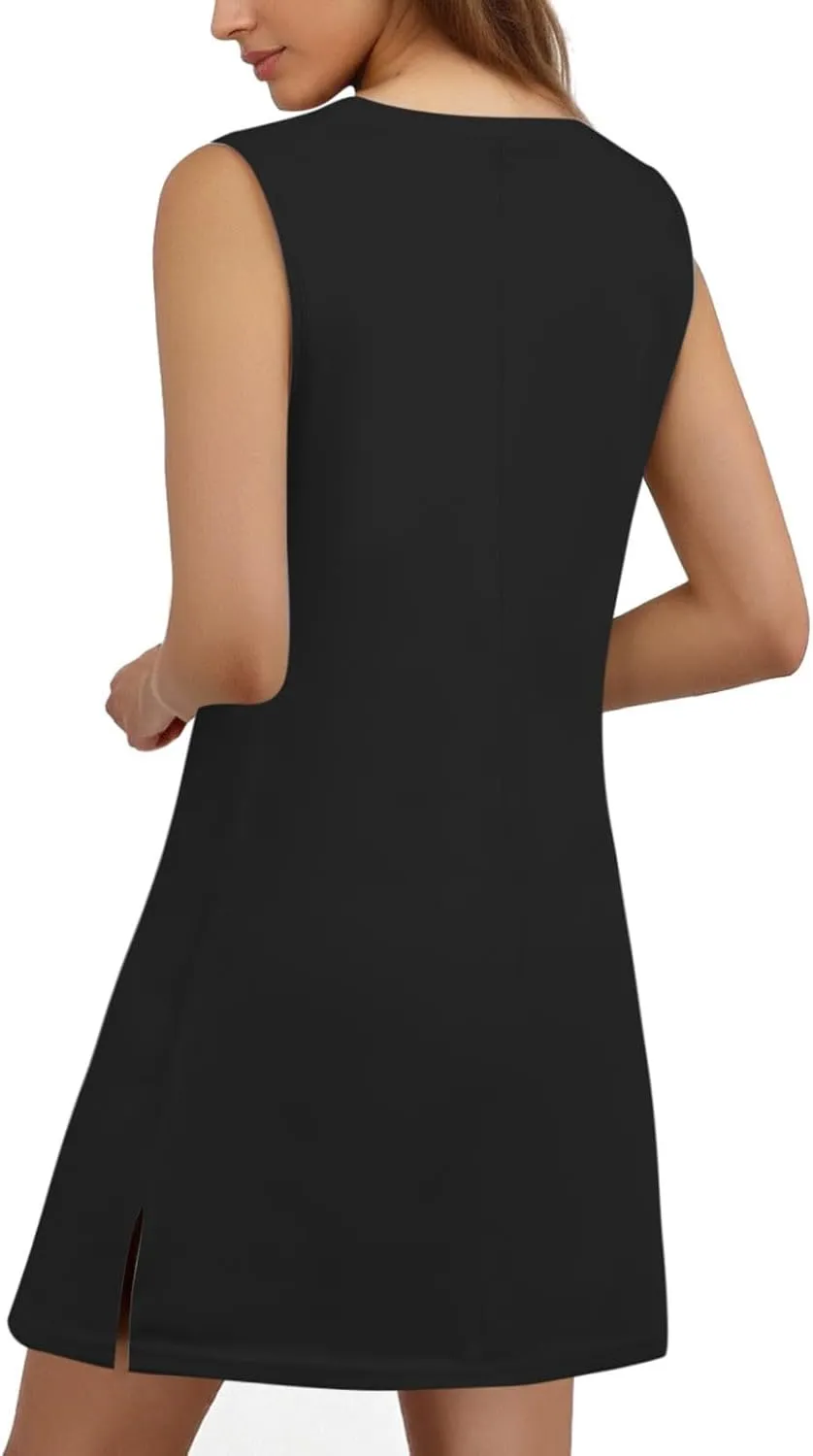 Summer Dresses for Women 2025 V-Neck Casual Side Split Sleeveless Dress for Women Vacation Sundress Easter Dresses