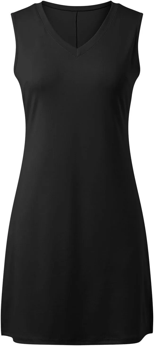 Summer Dresses for Women 2025 V-Neck Casual Side Split Sleeveless Dress for Women Vacation Sundress Easter Dresses