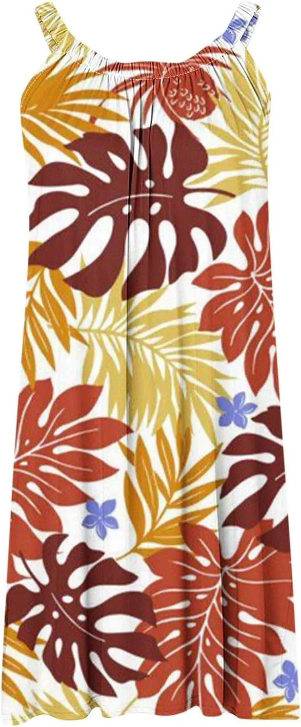 Summer Dresses for Women Vacation 2024 Casual Flowy Floral Beach Sun Dress Casual Plus Size Slip Dress 2024