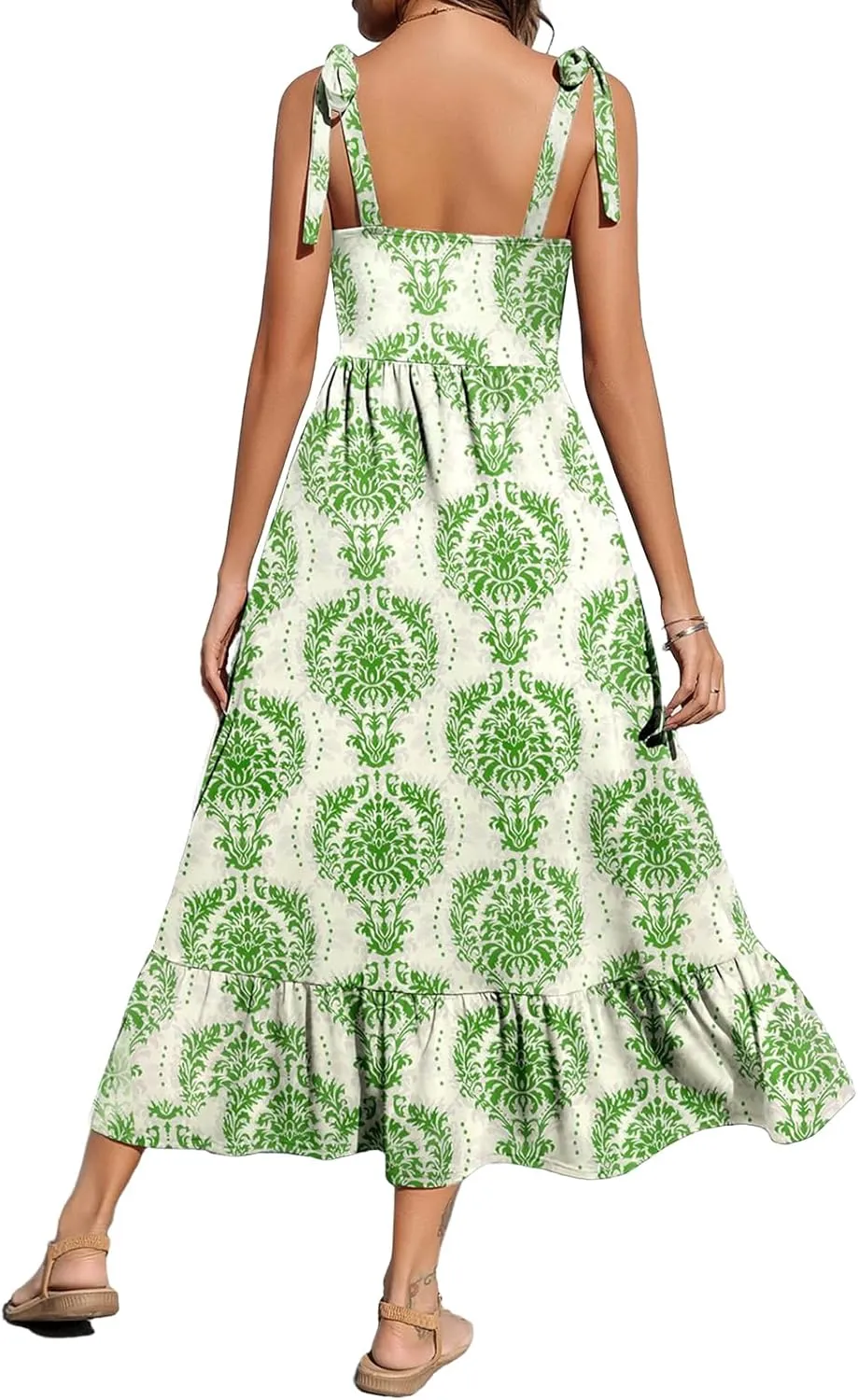 Sundresses for Women Summer Boho Dresses Spaghetti Strap A Line High Waist Maxi Long Dress Fashion Floral Dress 2025