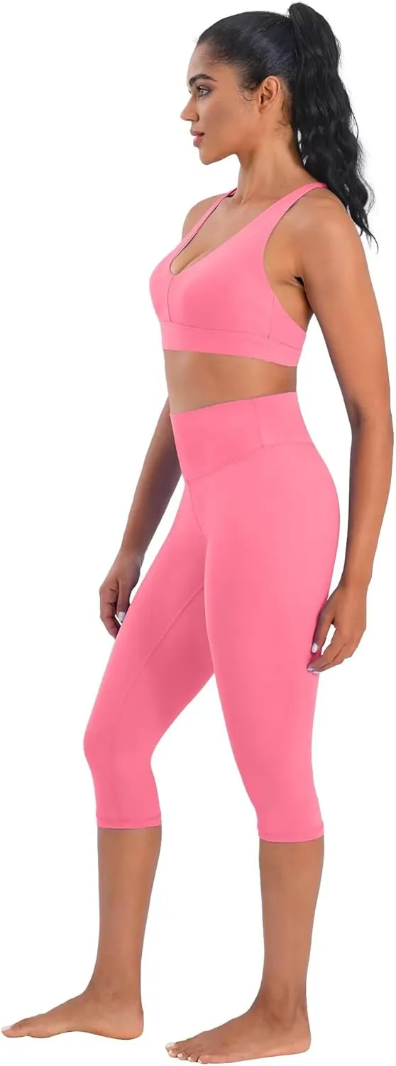 Sunzel Sunzfly Capri Leggings for Women, High Waisted Yoga Pants with Tummy Control for Workout Running Gym