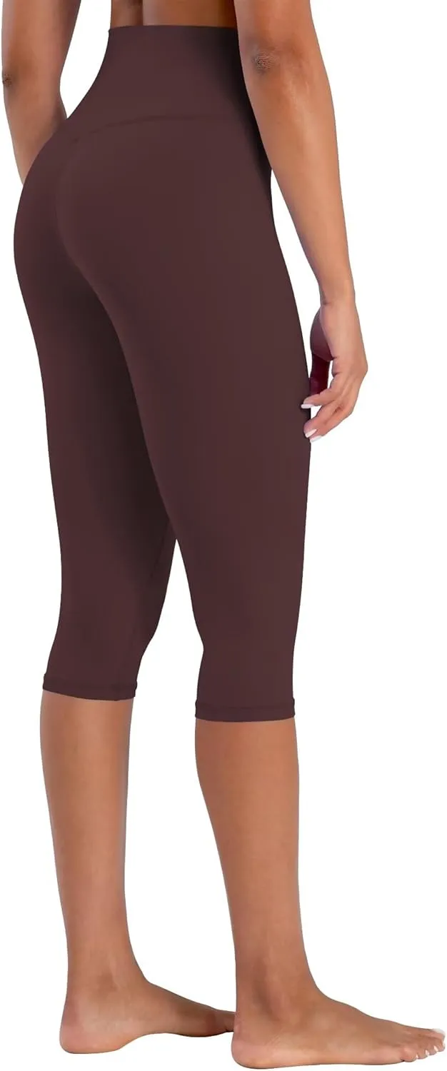 Sunzel Sunzfly Capri Leggings for Women, High Waisted Yoga Pants with Tummy Control for Workout Running Gym