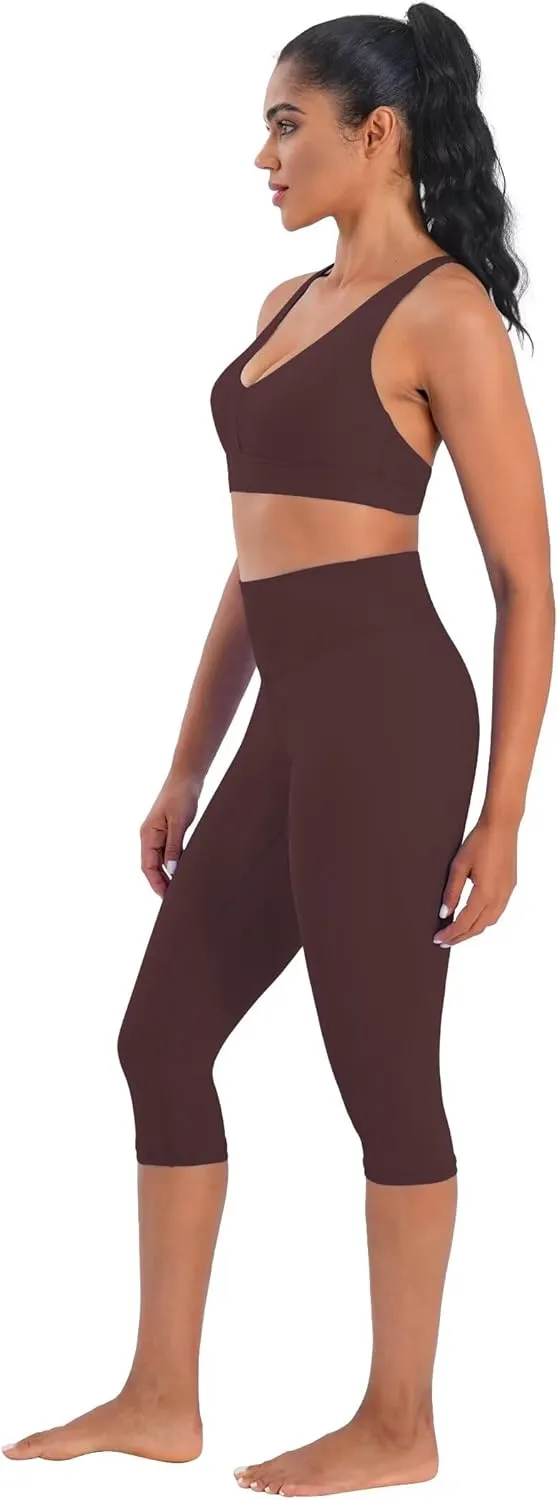 Sunzel Sunzfly Capri Leggings for Women, High Waisted Yoga Pants with Tummy Control for Workout Running Gym