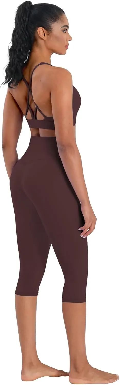 Sunzel Sunzfly Capri Leggings for Women, High Waisted Yoga Pants with Tummy Control for Workout Running Gym