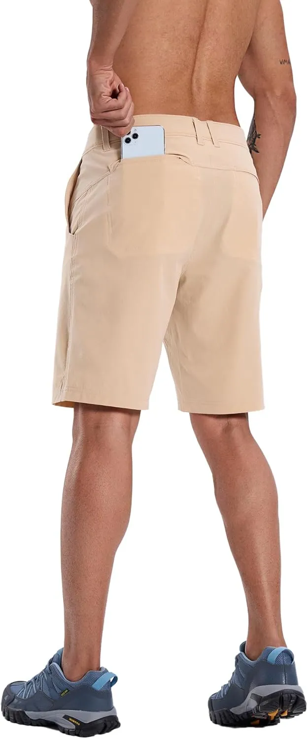 Susclude Men's Casual Shorts Stretch Golf Shorts 10" Quick Dry Summer Fishing Hiking Work Shorts with 6 Pockets
