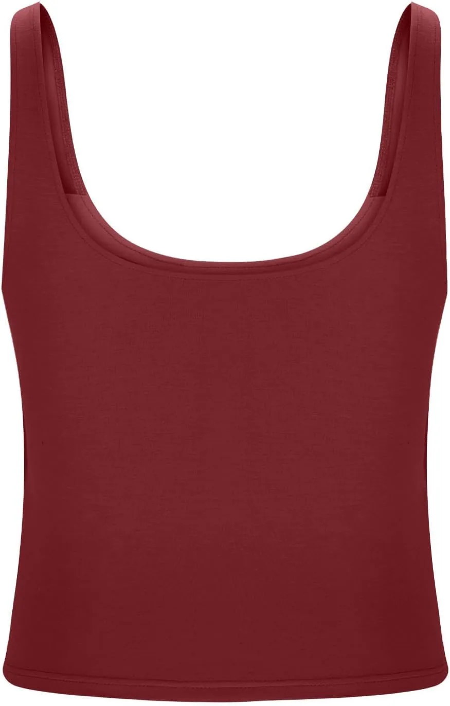 Tank Top with Built in Bra for Women Casual Summer Sleeveless Gym Crop Tops Workout Athletic Yoga Shirts