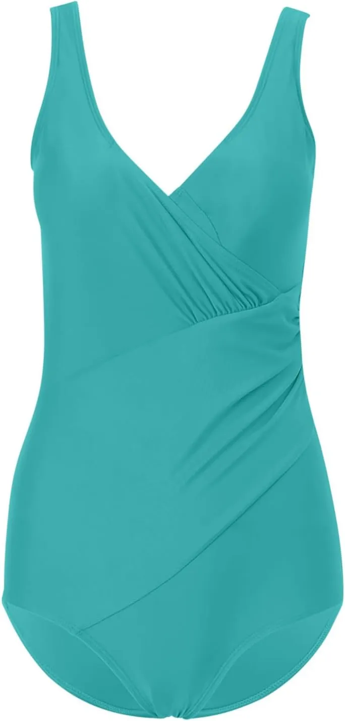 TARIENDY Plus Size Swimsuit for Women One Piece Tummy Control Bathing Suits Full Coverage Beach Casual Swimwear 2025 Summer