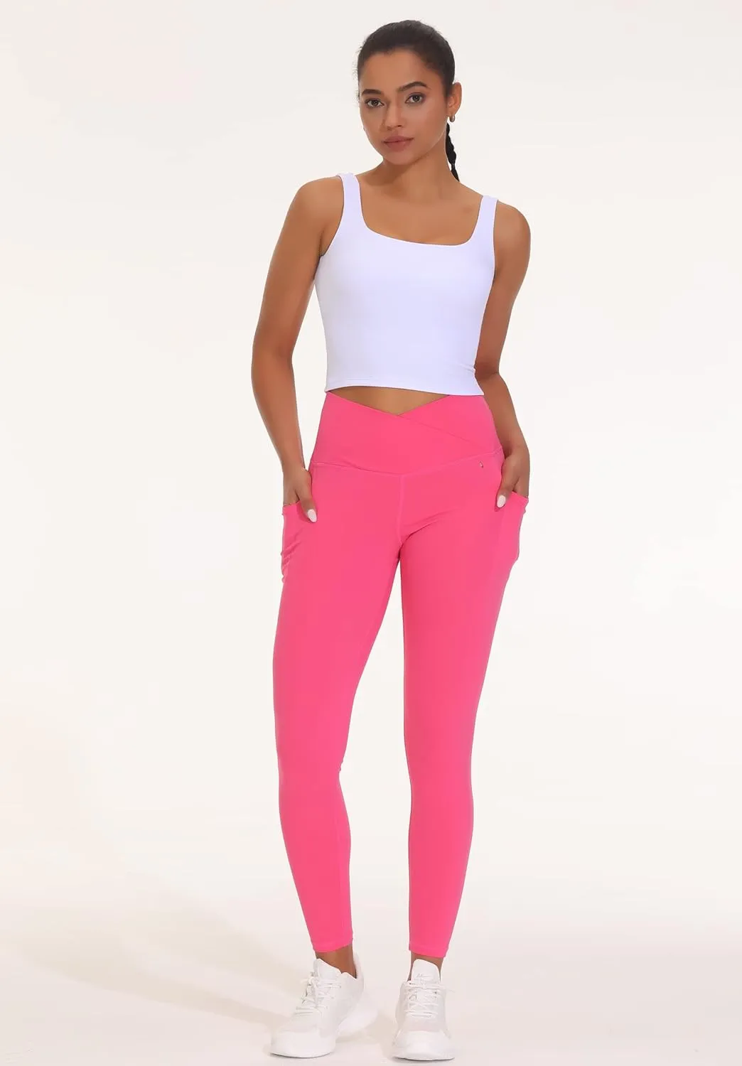 THE GYM PEOPLE Women's Square Neck Longline Sports Bra Workout Removable Padded Yoga Crop Tank Tops
