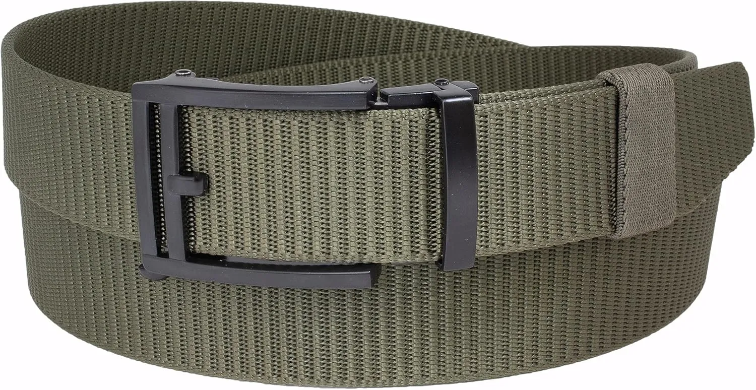 Vince Camuto Belts Men | Belt with a Black Finish Belt Buckle | Ribbed Polyester Belt Tailored for Men