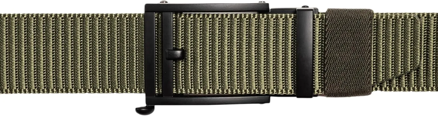 Vince Camuto Belts Men | Belt with a Black Finish Belt Buckle | Ribbed Polyester Belt Tailored for Men