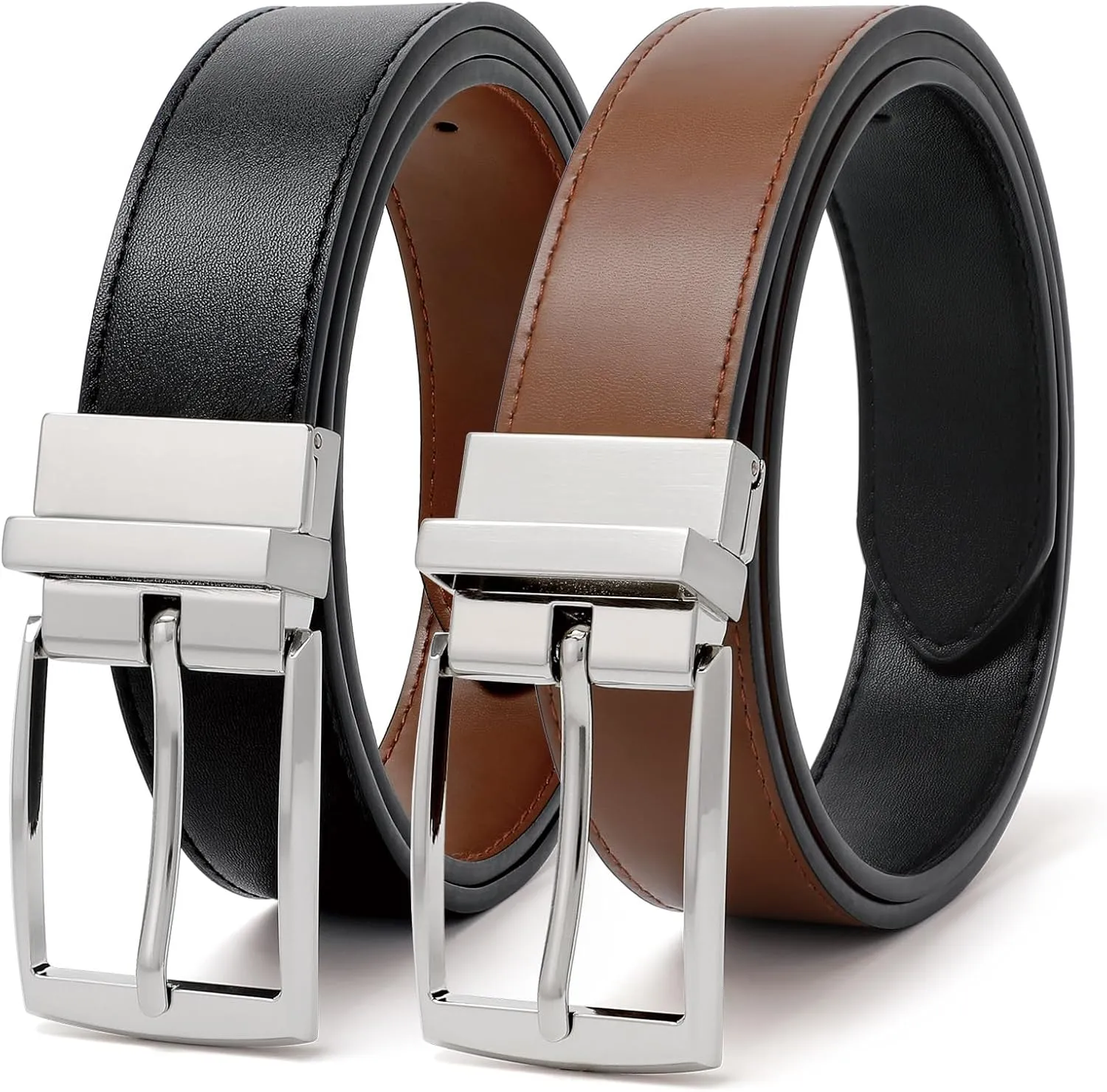 VONMELLI Reversible Belt for Women Leather Belts for Jeans Pants Fashion Ladies Dress Belt Trim to Fit