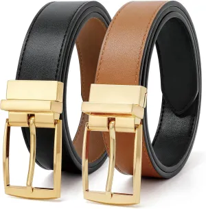 VONMELLI Reversible Belt for Women Leather Belts for Jeans Pants Fashion Ladies Dress Belt Trim to Fit