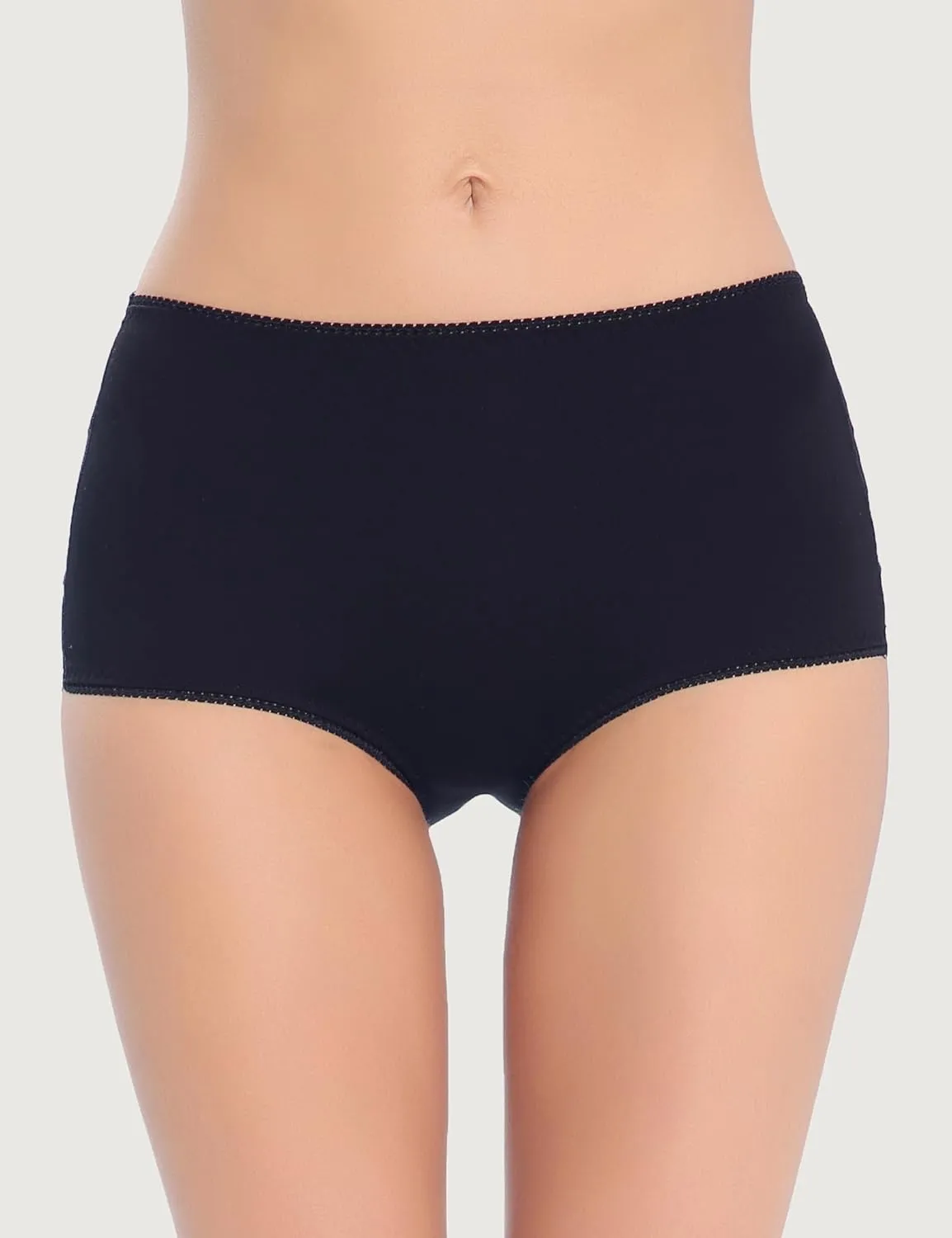 Women Cotton Lace Underwear High Waisted Brief Comfort Full Coverage Panty Multipack
