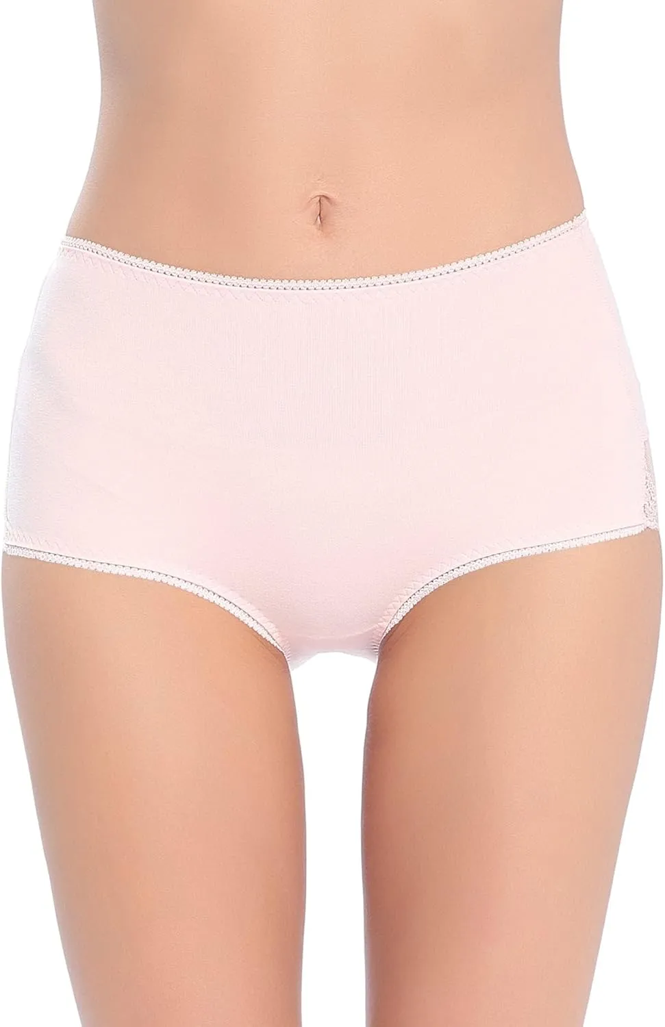 Women Cotton Lace Underwear High Waisted Brief Comfort Full Coverage Panty Multipack